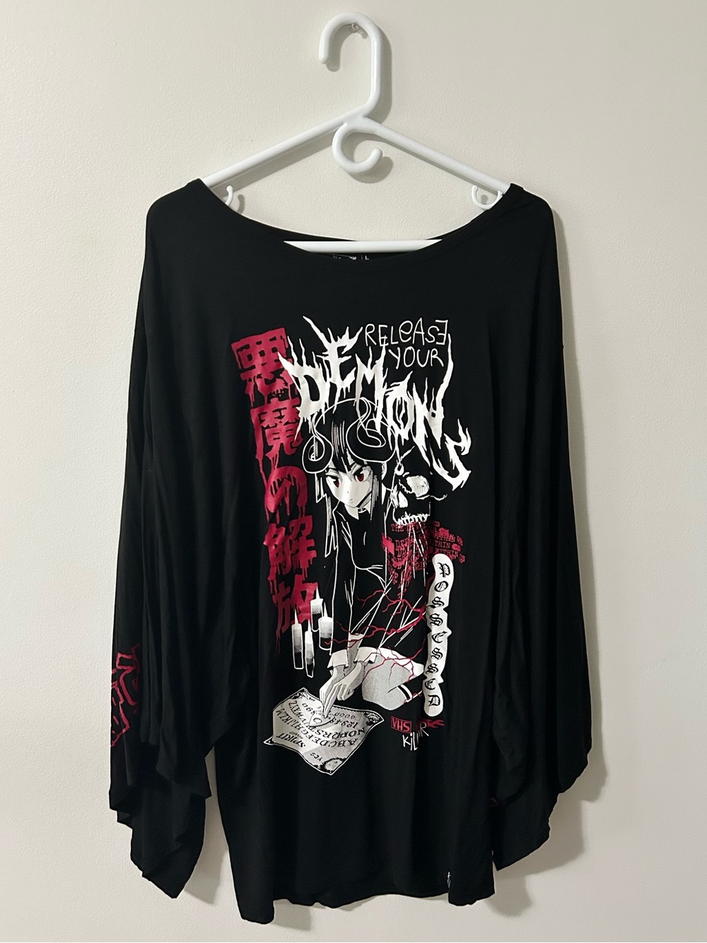 Release Your Demons Analog Horror Kimono Tunic